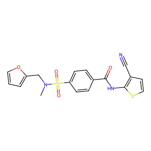 N-(3-cyanothiophen-2-yl)-4-[furan-2-ylmethyl(methyl)sulfamoyl]benzamide structure