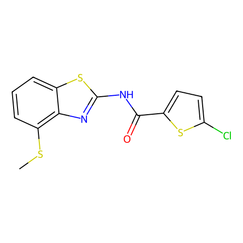 5-chloro-N-(4-(methylthio)benzo[d]thiazol-2-yl)thiophene-2-carboxamide structure