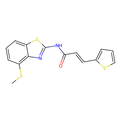 (E)-N-(4-(methylthio)benzo[d]thiazol-2-yl)-3-(thiophen-2-yl)acrylamide structure