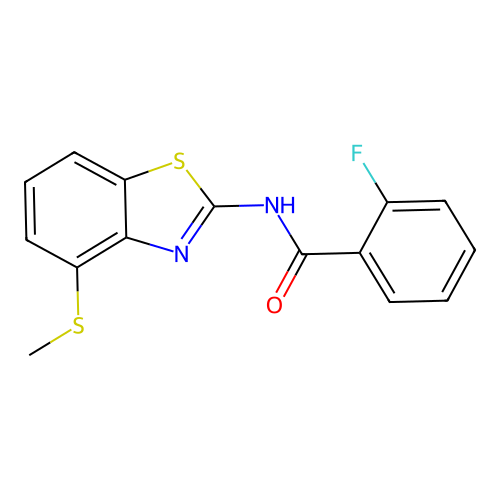 2-fluoro-N-(4-(methylthio)benzo[d]thiazol-2-yl)benzamide structure