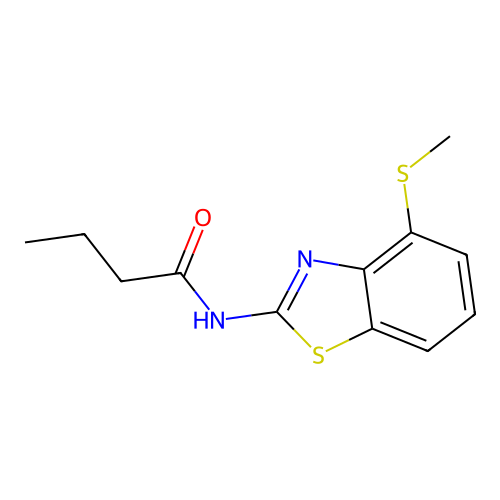 N-(4-(methylthio)benzo[d]thiazol-2-yl)butyramide structure