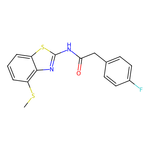 2-(4-fluorophenyl)-N-(4-(methylthio)benzo[d]thiazol-2-yl)acetamide structure