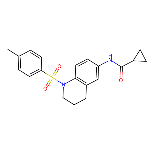 N-(1-tosyl-1,2,3,4-tetrahydroquinolin-6-yl)cyclopropanecarboxamide structure