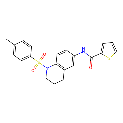 N-(1-tosyl-1,2,3,4-tetrahydroquinolin-6-yl)thiophene-2-carboxamide structure