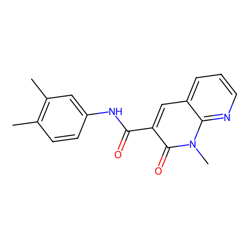 N-(3,4-dimethylphenyl)-1-methyl-2-oxo-1,2-dihydro-1,8-naphthyridine-3-carboxamide structure