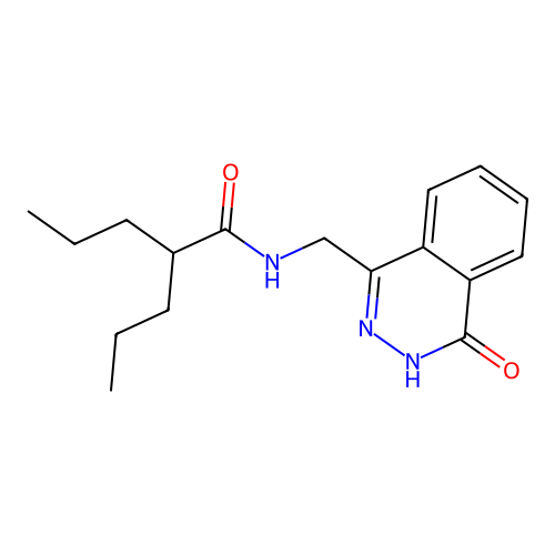 N-((4-oxo-3,4-dihydrophthalazin-1-yl)methyl)-2-propylpentanamide structure
