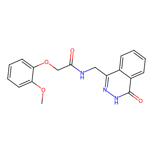 2-(2-methoxyphenoxy)-N-[(4-oxo-3H-phthalazin-1-yl)methyl]acetamide structure