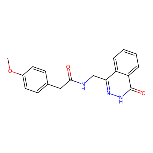 2-(4-methoxyphenyl)-N-[(4-oxo-3H-phthalazin-1-yl)methyl]acetamide structure