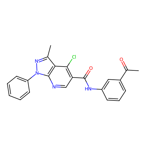 N-(3-acetylphenyl)-4-chloro-3-methyl-1-phenyl-1H-pyrazolo[3,4-b]pyridine-5-carboxamide structure
