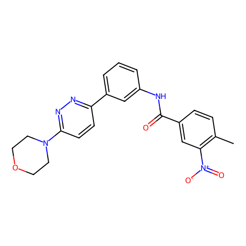 4-methyl-N-(3-(6-morpholinopyridazin-3-yl)phenyl)-3-nitrobenzamide structure