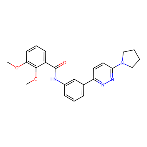 2,3-dimethoxy-N-{3-[6-(pyrrolidin-1-yl)pyridazin-3-yl]phenyl}benzamide structure