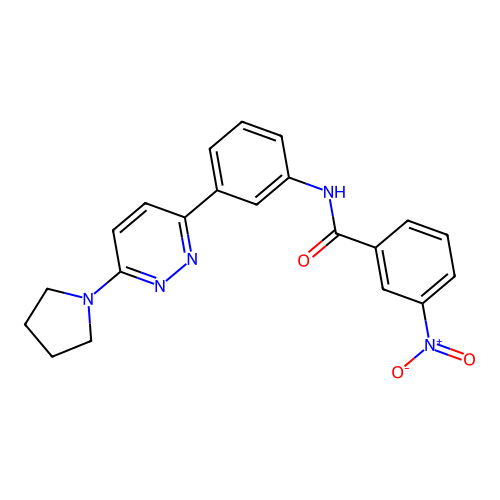 3-nitro-N-(3-(6-(pyrrolidin-1-yl)pyridazin-3-yl)phenyl)benzamide structure
