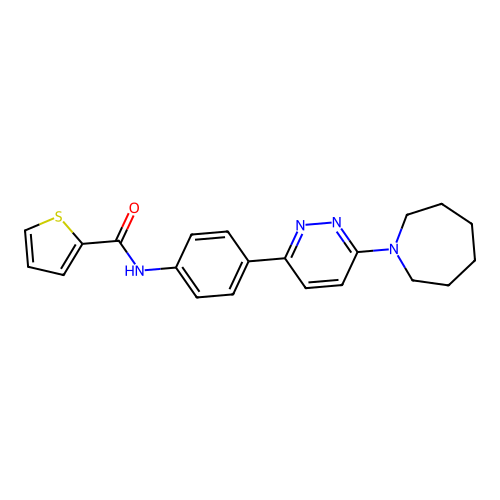 N-(4-(6-(azepan-1-yl)pyridazin-3-yl)phenyl)thiophene-2-carboxamide structure