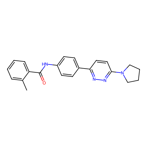 2-methyl-N-{4-[6-(pyrrolidin-1-yl)pyridazin-3-yl]phenyl}benzamide structure