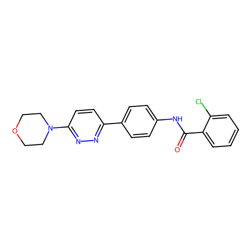 2-chloro-N-(4-(6-morpholinopyridazin-3-yl)phenyl)benzamide structure