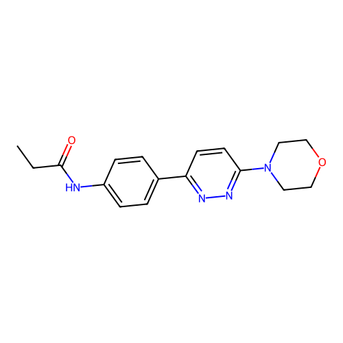 N-(4-(6-morpholinopyridazin-3-yl)phenyl)propionamide structure