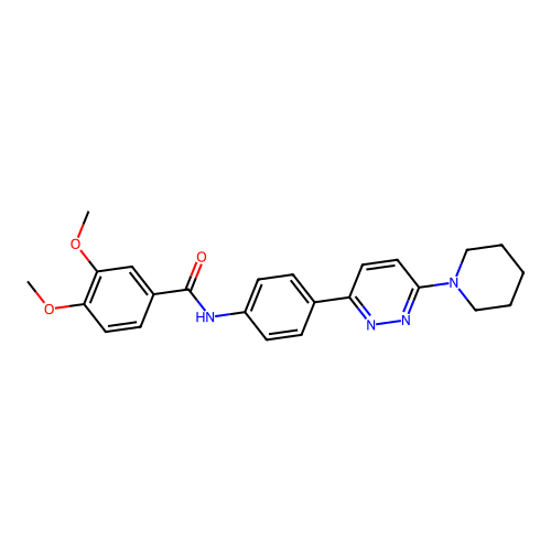 3,4-dimethoxy-N-(4-(6-(piperidin-1-yl)pyridazin-3-yl)phenyl)benzamide structure