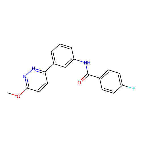 4-fluoro-N-(3-(6-methoxypyridazin-3-yl)phenyl)benzamide structure