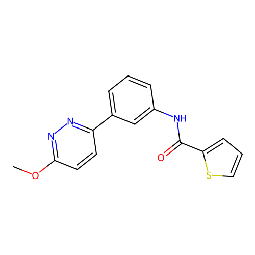 N-[3-(6-methoxypyridazin-3-yl)phenyl]thiophene-2-carboxamide structure