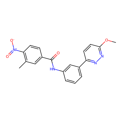 N-[3-(6-methoxypyridazin-3-yl)phenyl]-3-methyl-4-nitrobenzamide structure