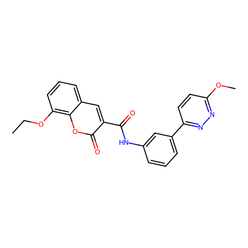 8-ethoxy-N-[3-(6-methoxypyridazin-3-yl)phenyl]-2-oxo-2H-chromene-3-carboxamide structure
