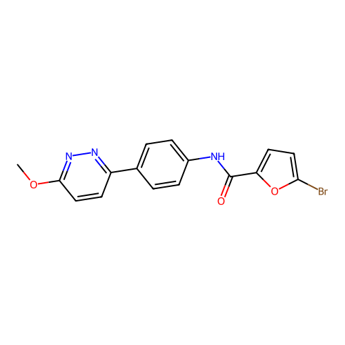 5-bromo-N-[4-(6-methoxypyridazin-3-yl)phenyl]furan-2-carboxamide structure