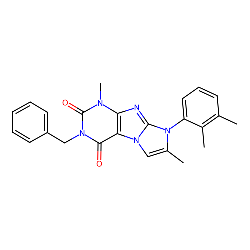 2-Benzyl-6-(2,3-dimethylphenyl)-4,7-dimethylpurino[7,8-a]imidazole-1,3-dione structure