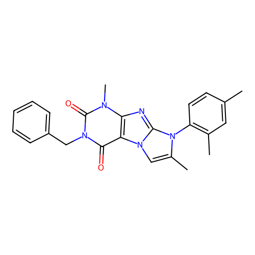 2-Benzyl-6-(2,4-dimethylphenyl)-4,7-dimethylpurino[7,8-a]imidazole-1,3-dione structure