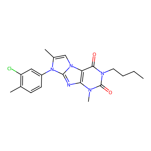 2-Butyl-6-(3-chloro-4-methylphenyl)-4,7-dimethylpurino[7,8-a]imidazole-1,3-dione structure
