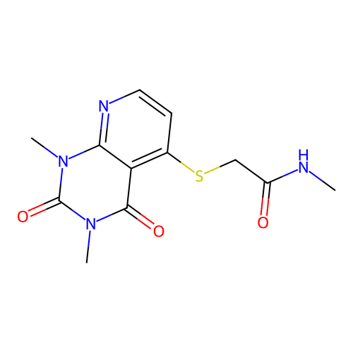2-(1,3-dimethyl-2,4-dioxopyrido[2,3-d]pyrimidin-5-yl)sulfanyl-N-methylacetamide structure
