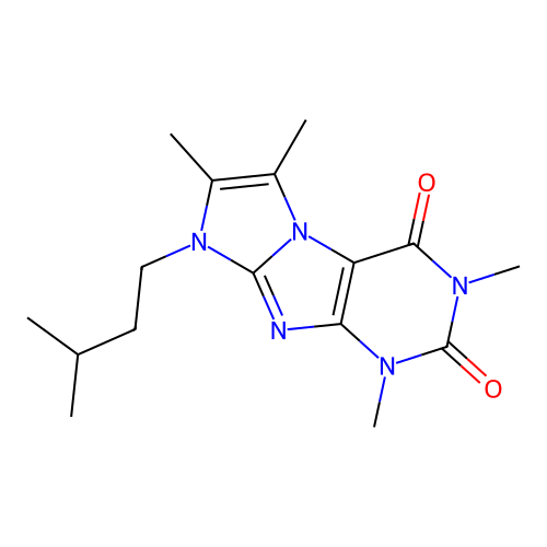 2,4,7,8-Tetramethyl-6-(3-methylbutyl)purino[7,8-a]imidazole-1,3-dione structure