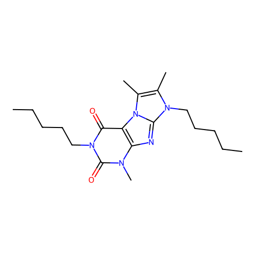 1,6,7-trimethyl-3,8-dipentyl-1H-imidazo[2,1-f]purine-2,4(3H,8H)-dione structure