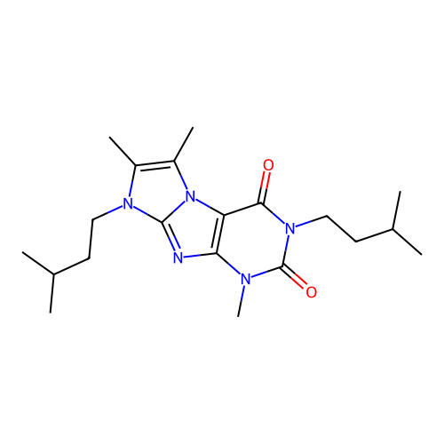 4,7,8-Trimethyl-2,6-bis(3-methylbutyl)purino[7,8-a]imidazole-1,3-dione structure