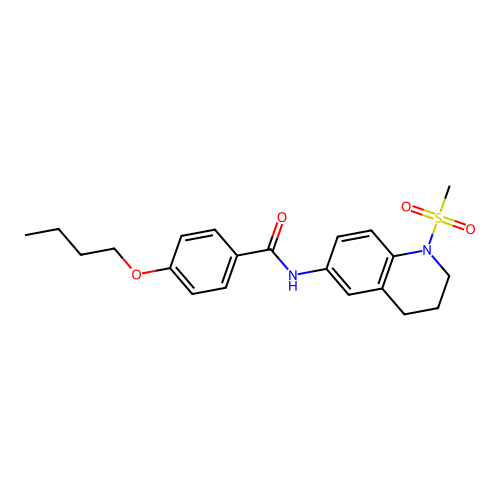 4-butoxy-N-(1-methylsulfonyl-3,4-dihydro-2H-quinolin-6-yl)benzamide structure