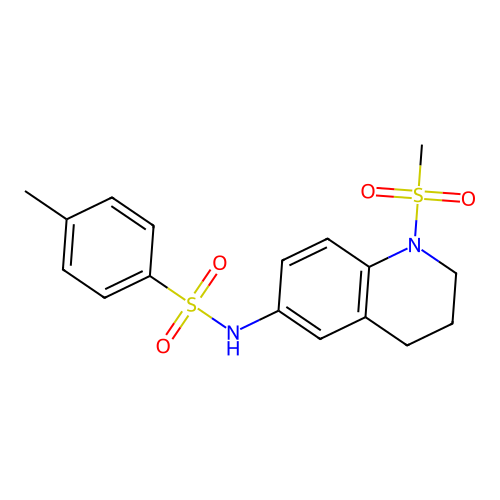 4-methyl-N-(1-methylsulfonyl-3,4-dihydro-2H-quinolin-6-yl)benzenesulfonamide structure