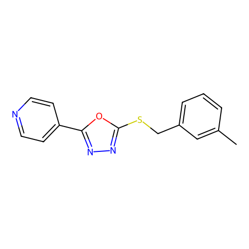 2-((3-Methylbenzyl)thio)-5-(pyridin-4-yl)-1,3,4-oxadiazole structure