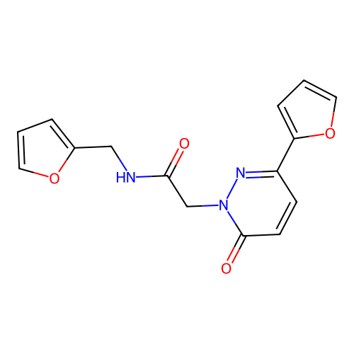 N-(furan-2-ylmethyl)-2-[3-(furan-2-yl)-6-oxopyridazin-1-yl]acetamide structure