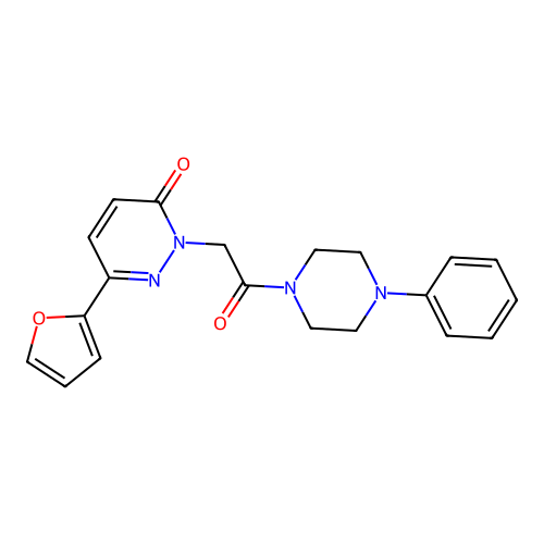 6-(furan-2-yl)-2-(2-oxo-2-(4-phenylpiperazin-1-yl)ethyl)pyridazin-3(2H)-one structure