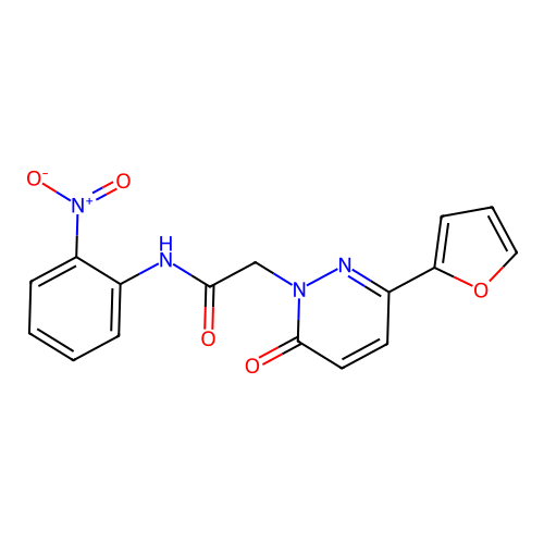 2-[3-(furan-2-yl)-6-oxopyridazin-1-yl]-N-(2-nitrophenyl)acetamide structure