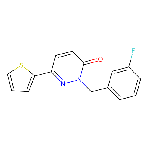2-(3-fluorobenzyl)-6-(thiophen-2-yl)pyridazin-3(2H)-one structure