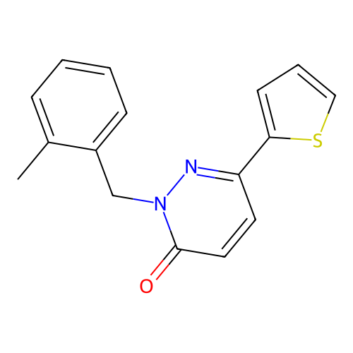 2-[(2-Methylphenyl)methyl]-6-thiophen-2-ylpyridazin-3-one structure