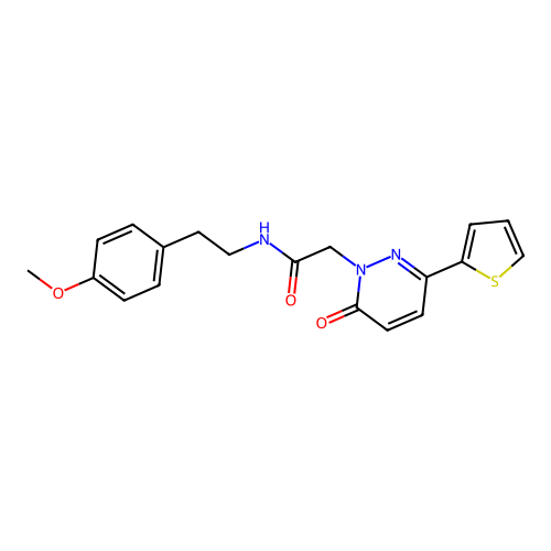 N-[2-(4-methoxyphenyl)ethyl]-2-(6-oxo-3-thiophen-2-ylpyridazin-1-yl)acetamide structure