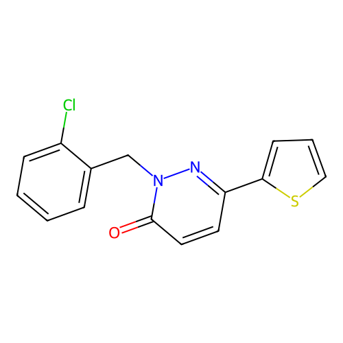 2-(2-chlorobenzyl)-6-(thiophen-2-yl)pyridazin-3(2H)-one structure