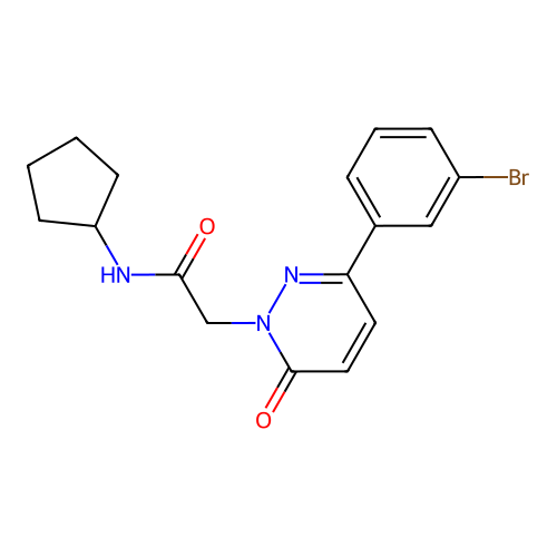 2-[3-(3-bromophenyl)-6-oxopyridazin-1-yl]-N-cyclopentylacetamide structure