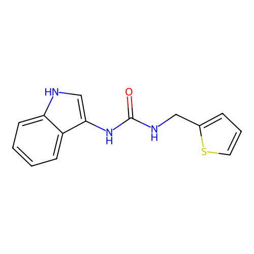 1-(1H-indol-3-yl)-3-(thiophen-2-ylmethyl)urea structure