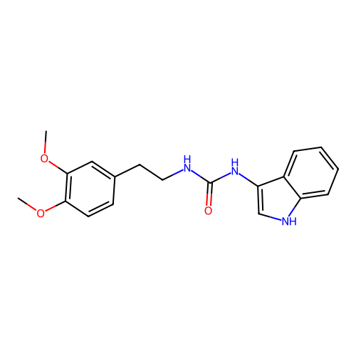 1-(3,4-dimethoxyphenethyl)-3-(1H-indol-3-yl)urea structure