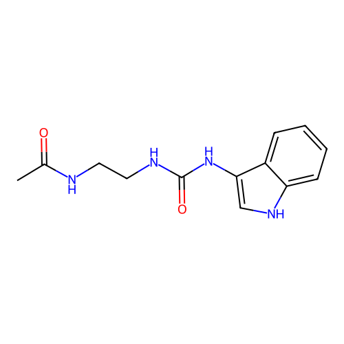 N-(2-(3-(1H-indol-3-yl)ureido)ethyl)acetamide structure