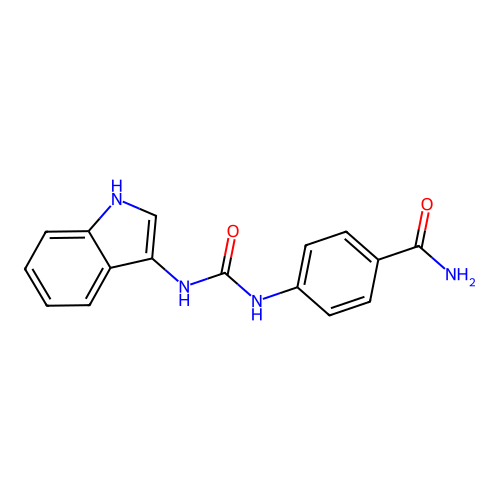4-(3-(1H-indol-3-yl)ureido)benzamide structure