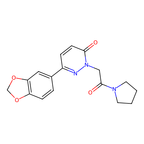 6-(1,3-Benzodioxol-5-yl)-2-(2-oxo-2-pyrrolidin-1-ylethyl)pyridazin-3-one structure