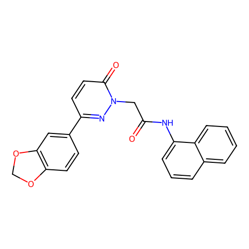 2-[3-(1,3-benzodioxol-5-yl)-6-oxopyridazin-1-yl]-N-naphthalen-1-ylacetamide structure